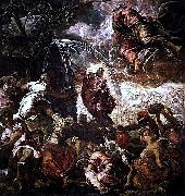 Jacopo Tintoretto Moses schlagt Wasser aus dem Felsen oil painting